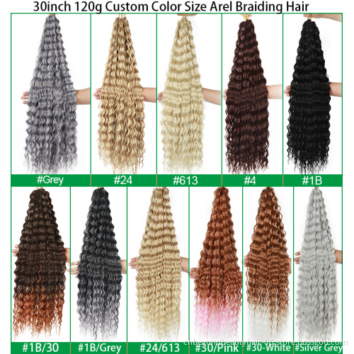 Long  synthetic hair for brading yaki ombre Curly Egyotian Water Wave braiding hair Crochet Wavy Braiding Hair